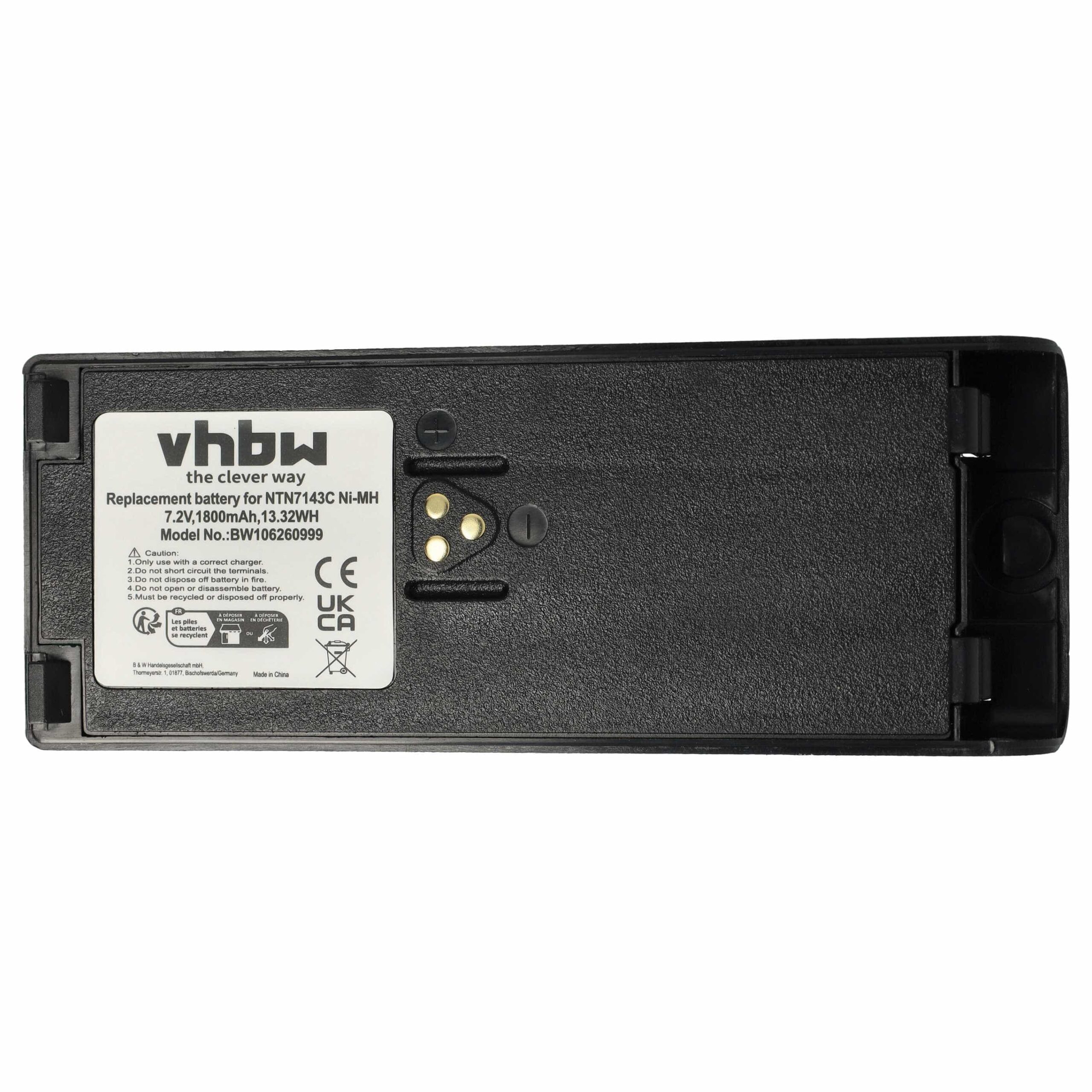 5x Baterias vhbw NiMH 1800 mAh 7.5 V para Rádios Motorola GP900, GP1200, HT1000 - Image 3