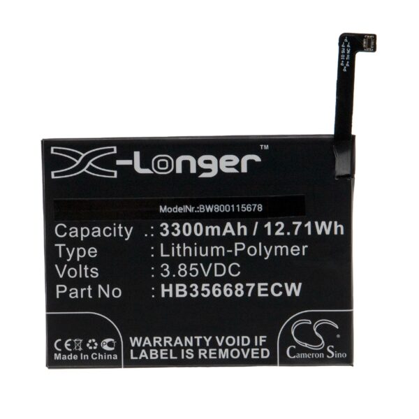 Bateria para Telemóvel Huawei HB356687ECW - 3300 mAh 3.85 V Li-polímero vhbw