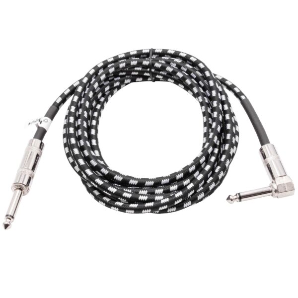 Cabo de Áudio para Guitarra vhbw - Jack 6.35 mm, 3 m, Reto/Angulado, Trançado