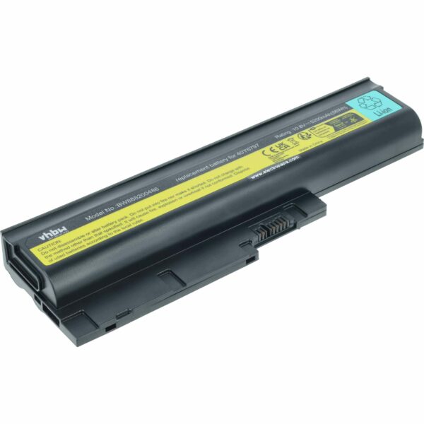 Bateria para Portátil vhbw compatível com IBM/Lenovo 40Y6797, 40Y6798, 40Y6799, 40Y6795 - 5200 mAh 10.8 V Li-Ion