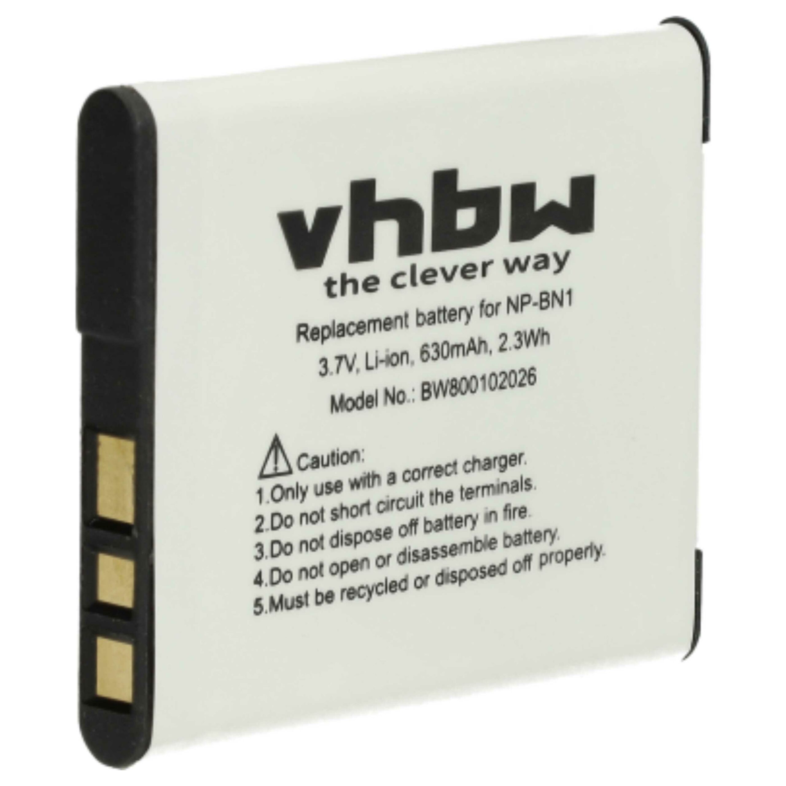 2x Baterias vhbw para Sony NP-BN1 - 600mAh, 3.6V, Li-Ion - Image 3