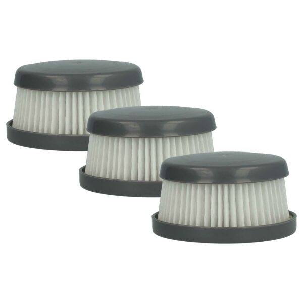 3x Filtros de Substituição vhbw para Aspiradores Black & Decker VFORB10, Branco/Cinzento