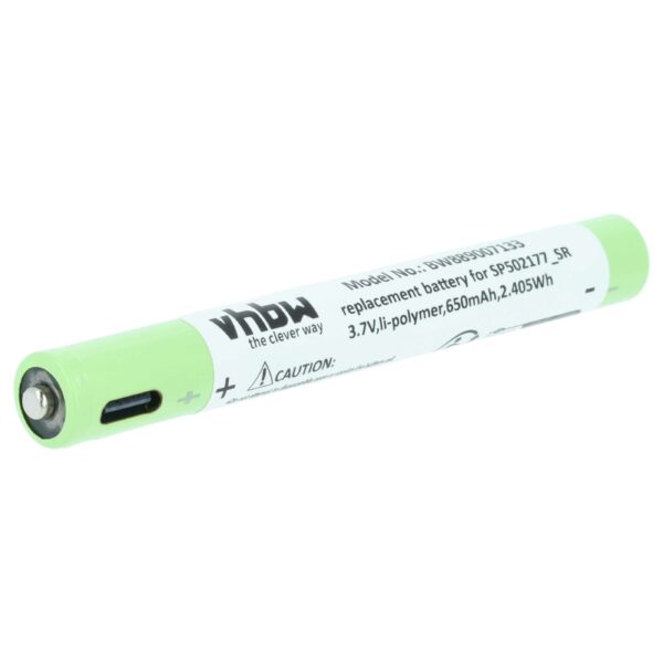 Bateria vhbw para Ledlenser SP502177_SR - 650 mAh 3.7 V Li-polymer