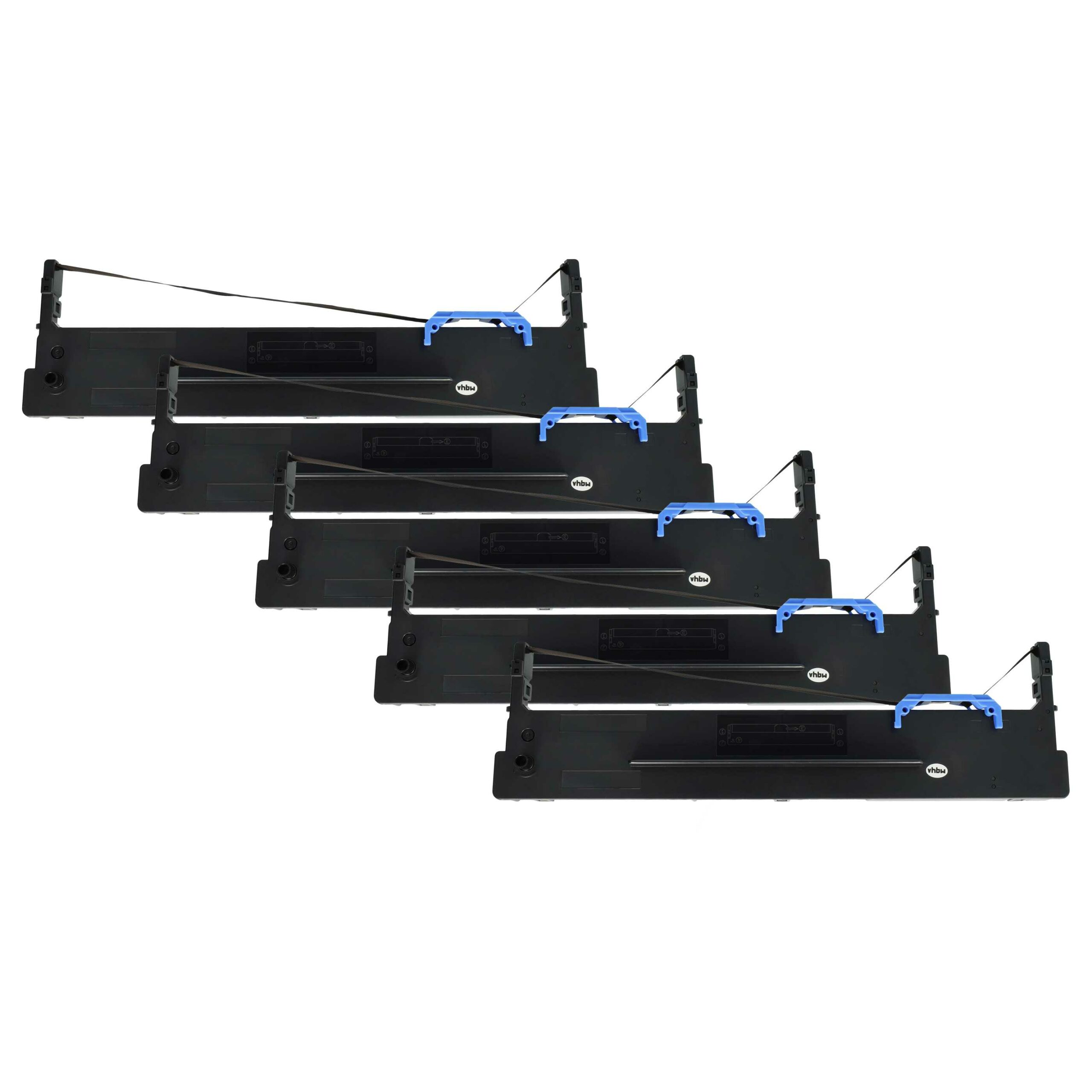 5x Fita de Tinta para Impressora Matricial e de Recibos compatível com Tally 099007 - Preto vhbw