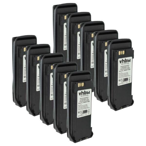 Bateria vhbw 2600 mAh 7.4V Li-Ion para Rádio Motorola (10 unidades com clip de cinto)
