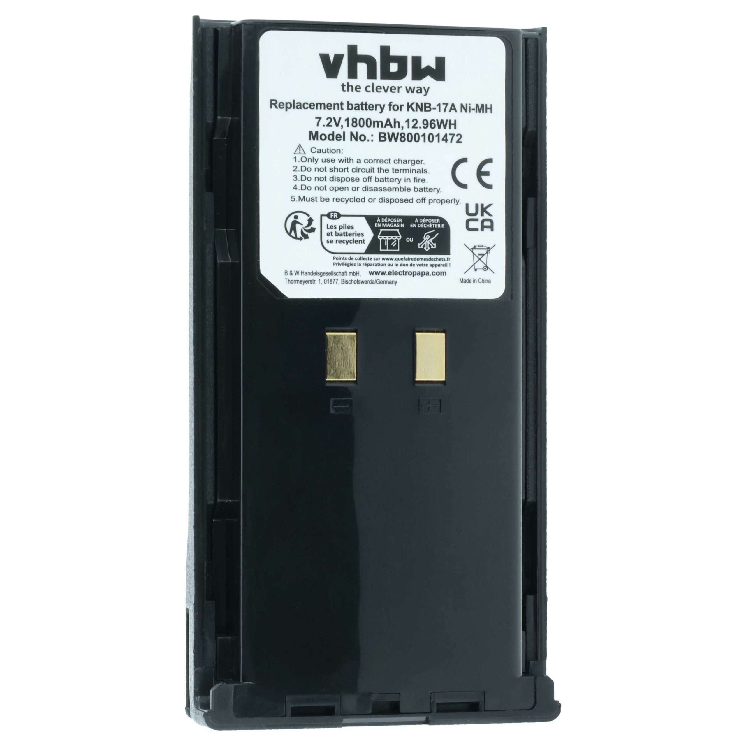 Bateria de rádio vhbw para Kenwood KNB-52N, KNB-22N, KNB-21N - 1800 mAh 7.2 V NiMH - Image 3