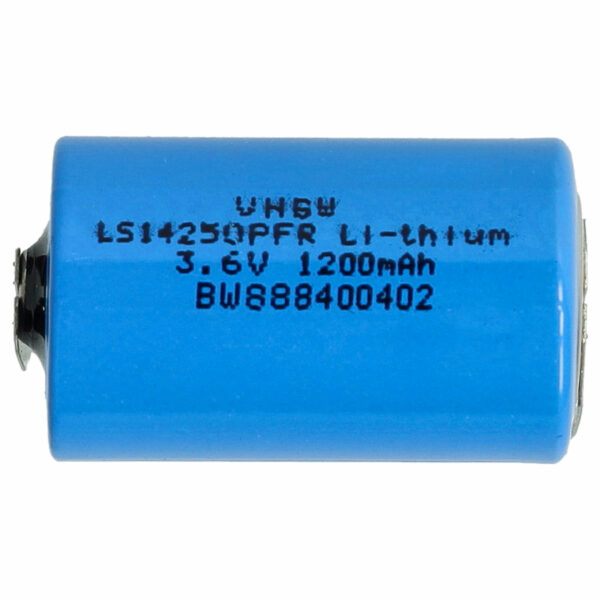 Bateria LS14250 vhbw 1/2 AA - 1200 mAh 3.6V Li-SOCl2 com Ligações de Soldadura