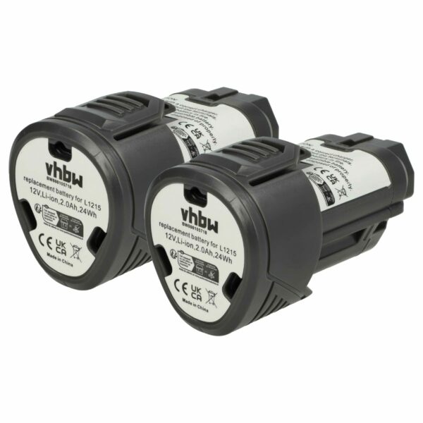 Pack 2 Baterias vhbw 12V 2000 mAh Li-Ion para AEG, Ridgid e compatíveis (4932352824, 584932, 3520, 3526)