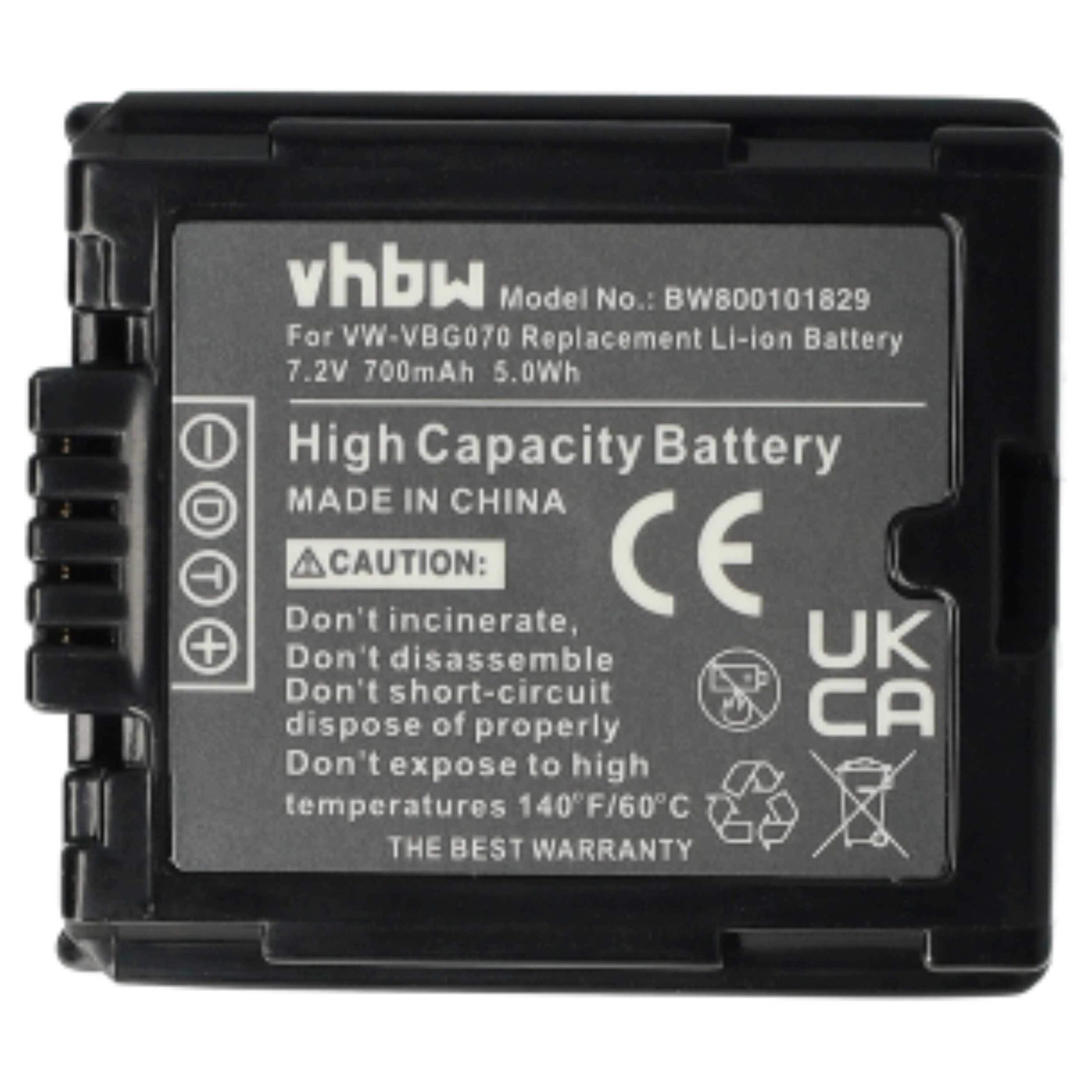 2x Bateria vhbw 700 mAh 7.2V Li-Ion para Panasonic VW-VBG070, DMW-BLA13E, DMW-BLA13, VW-VBG130 - Image 3