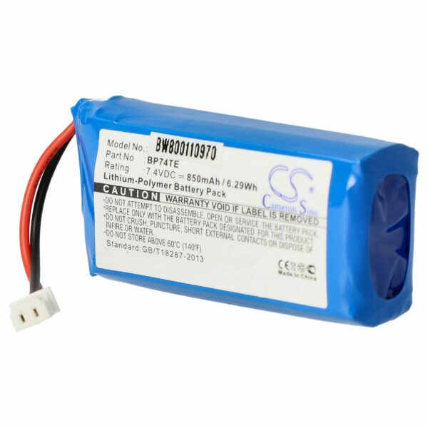 Bateria vhbw para Coleira Dogtra 2PR-672548N - 850 mAh 7.4V Li-polymer