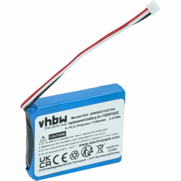 Bateria vhbw para GPS TomTom Maxwell IPC653443 - 1100mAh, 3.7V