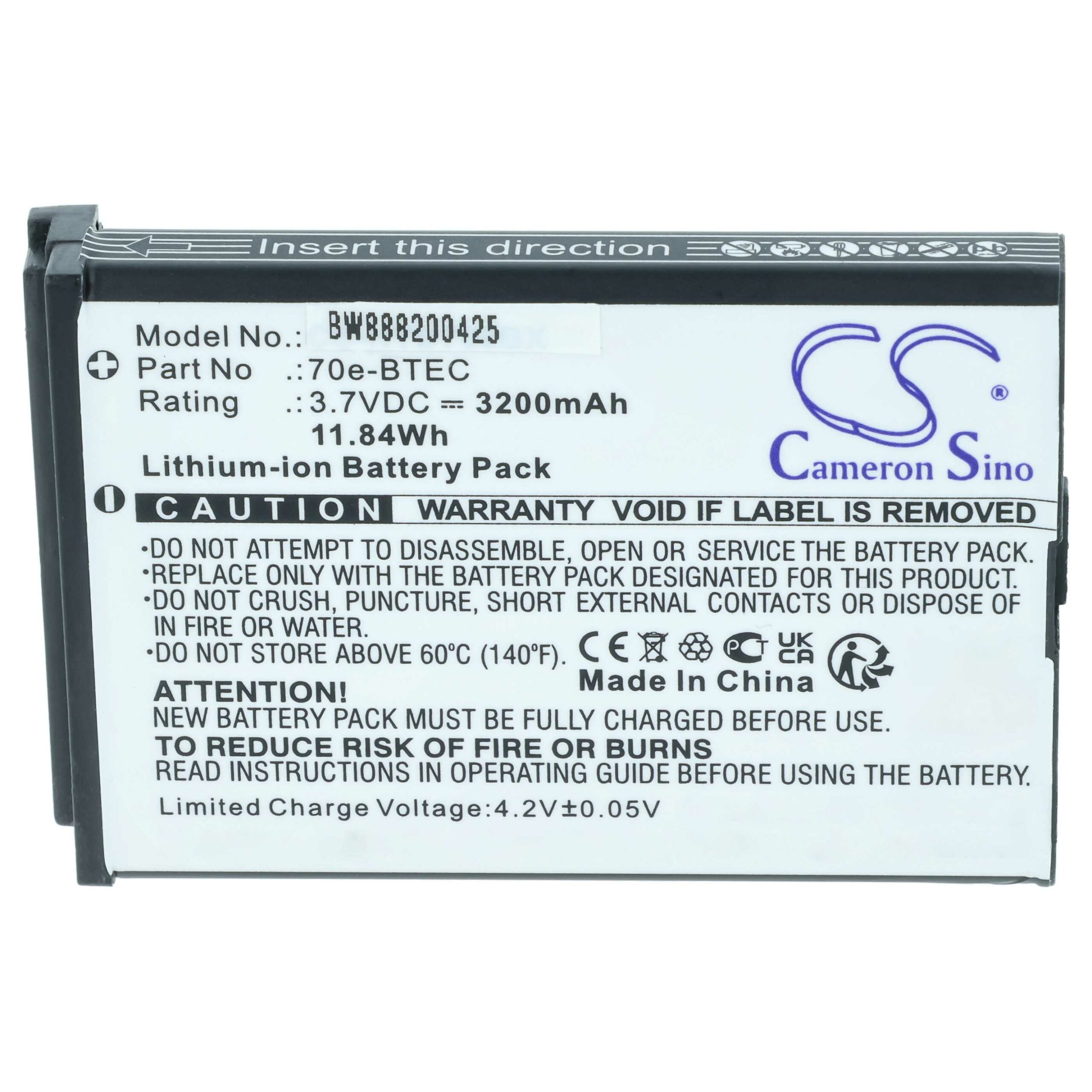 Bateria vhbw 2x para Honeywell 60S-BATT-1, 70e-BTEC, BAT-EXTENDED-01 - 3200mAh, 3.7V - Image 3