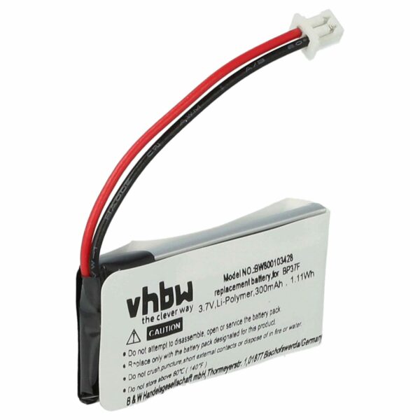 Bateria vhbw para Adestrador Dogtra BP37F, BP37R - 300 mAh 3.7 V Li-polymer