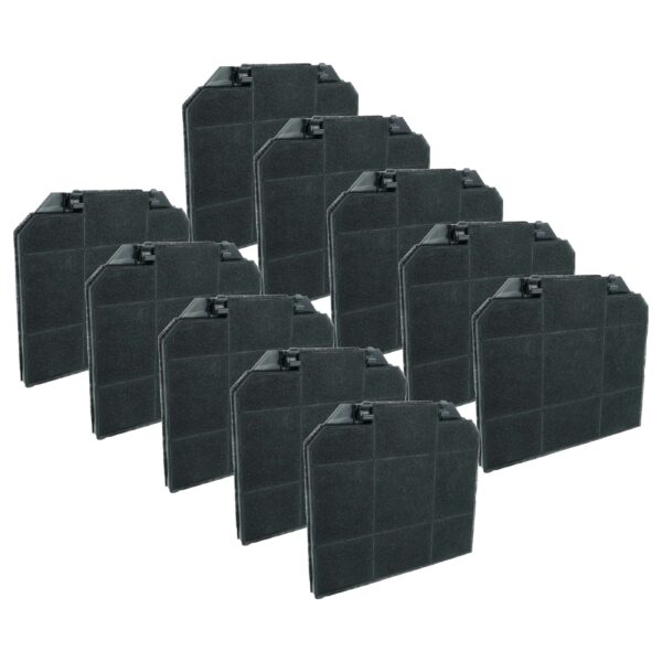 10 Filtros de Carvão Ativado Compatíveis com Electrolux 027279900 para Coifa Neff - 26,5 x 23,7 x 1,6 cm