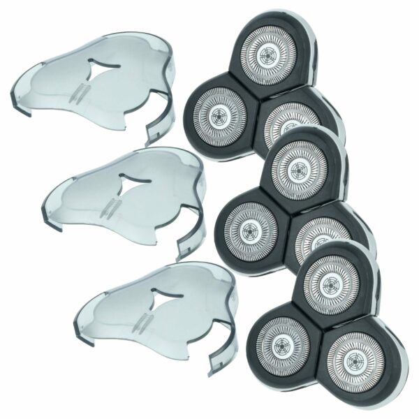 3 Cabeças de Corte Compatíveis com Philips RQ12 Edição Antiga para Barbear Elétrico, Preto