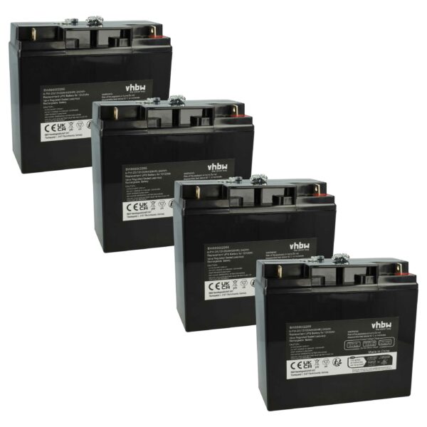 Bateria de Substituição AGM 12 V 20 Ah para SAI vhbw - Pack de 4 Unidades