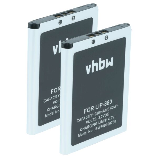 Bateria vhbw para leitor MP3 Sony NW-HD5 980 mAh 3.7 V (2x)