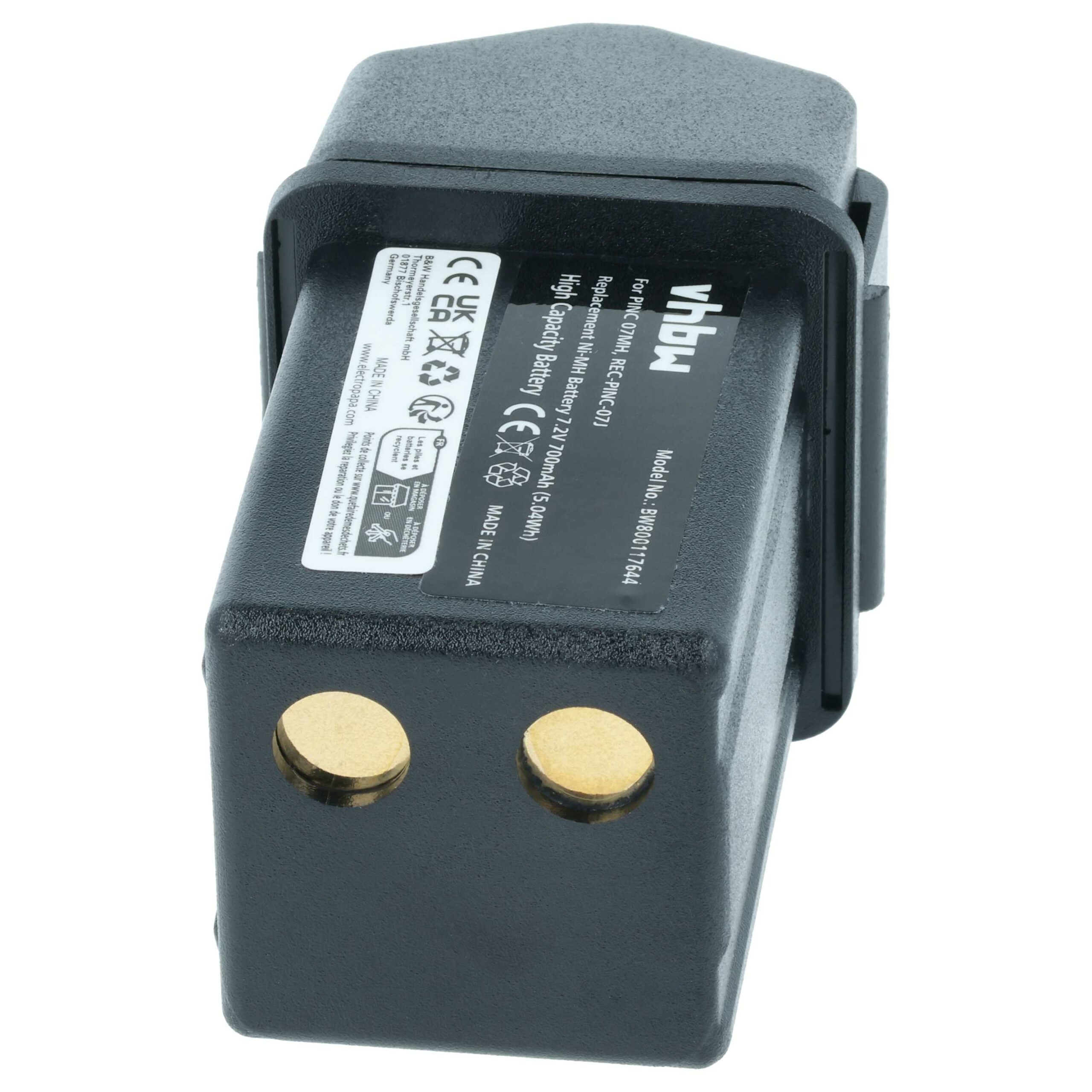 Bateria recarregável vhbw 7.2V 700mAh NiMH para comando Elca REC-PINC-07J (pack de 5) - Image 4