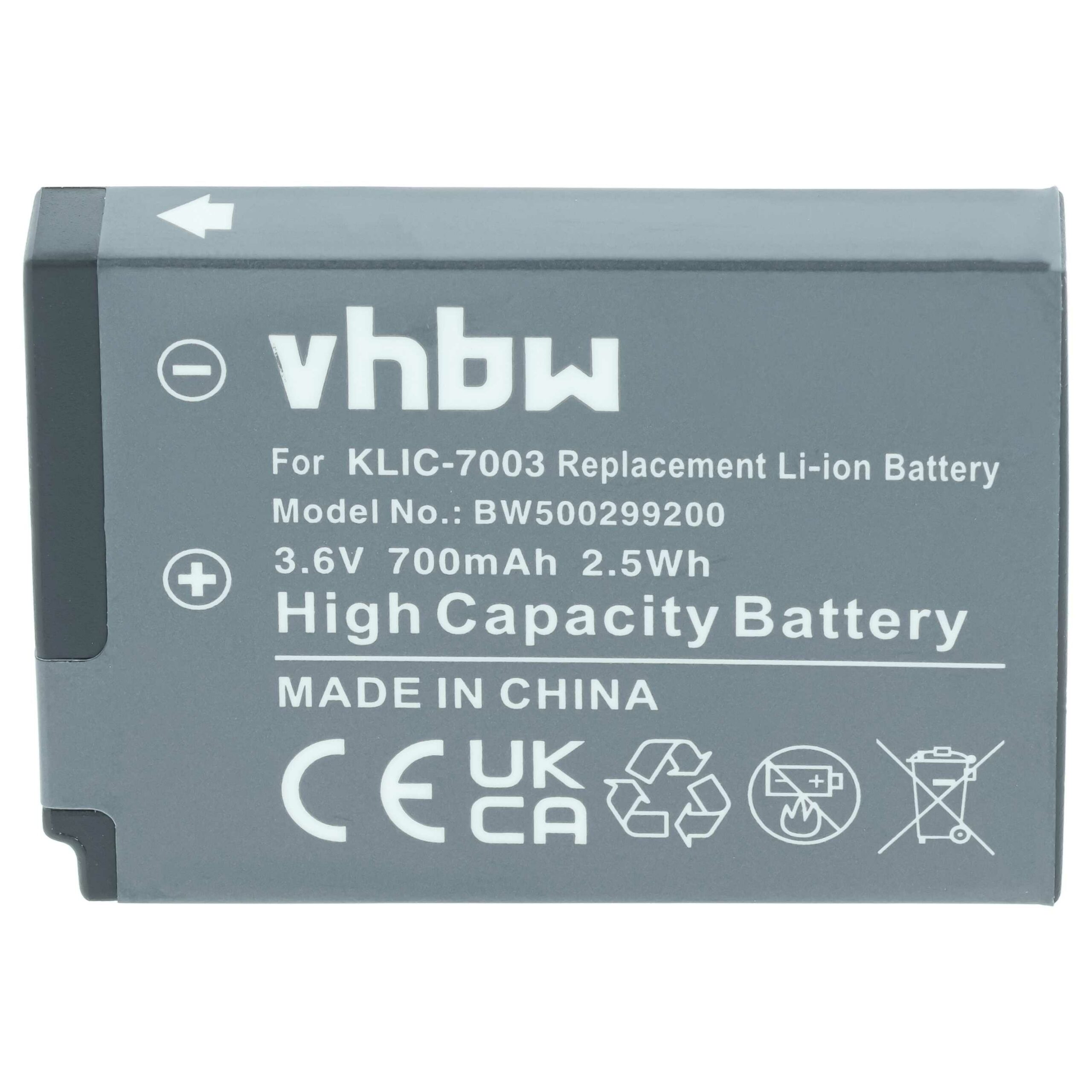 3x Bateria vhbw para Kodak Klic-7003 - 700mAh, 3.6V (Li-Ion) - Image 3