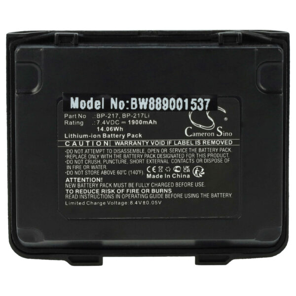 Bateria vhbw para Rádio Icom BP-217, BP-217LI - 1900 mAh 14,06 V Li-Ion