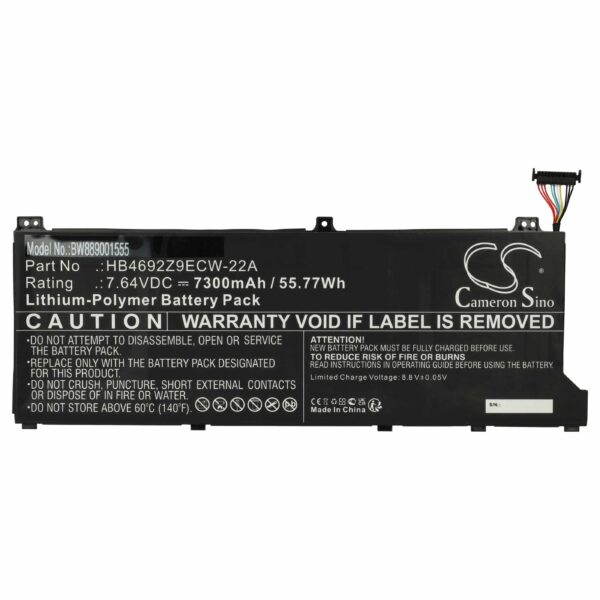 Bateria para Portátil Huawei HB4692Z9ECW-22A - vhbw 7300 mAh 7.64 V Li-polymer
