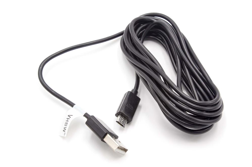 Cabo Micro-USB vhbw Tipo A para Micro USB para Panasonic K1HY04YY0106 - Preto, 3 m