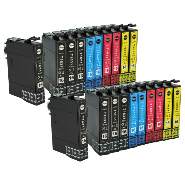 Conjunto de 20x Tinteiros vhbw para Epson Workforce WF-2660DWF, WF-2750DWF, WF-2760DWF - 145 ml