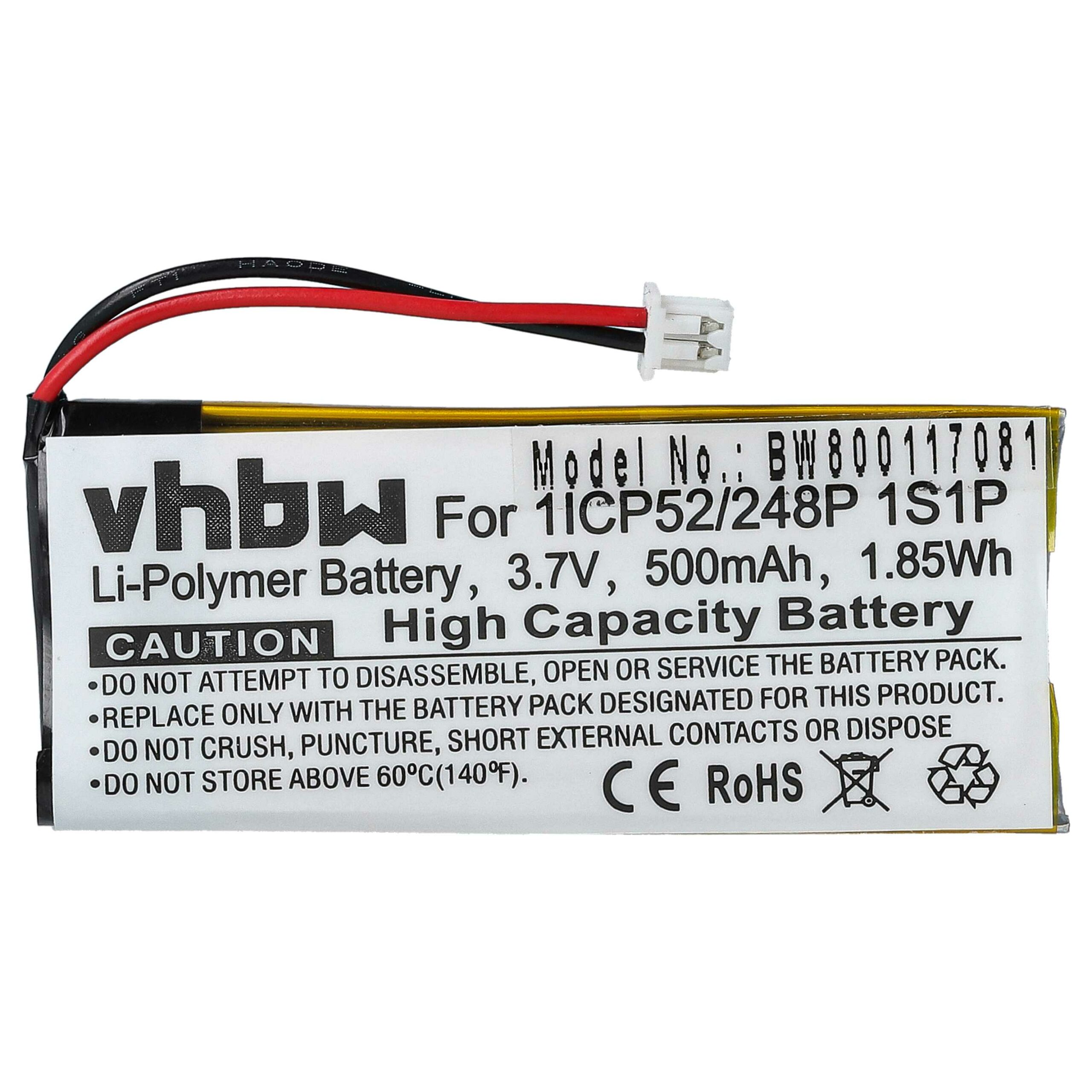 Bateria vhbw para Auscultadores Sem Fios Sena SMH-10 500 mAh 3.7 V (2 unidades) - Image 3