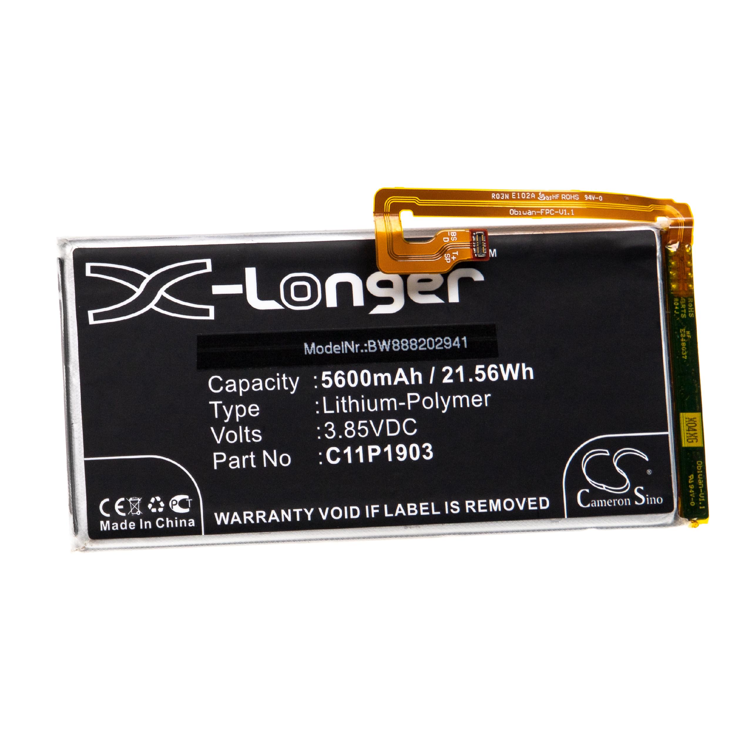 Bateria vhbw para Asus C11P1903 - 5600 mAh 3.85V Li-polímero