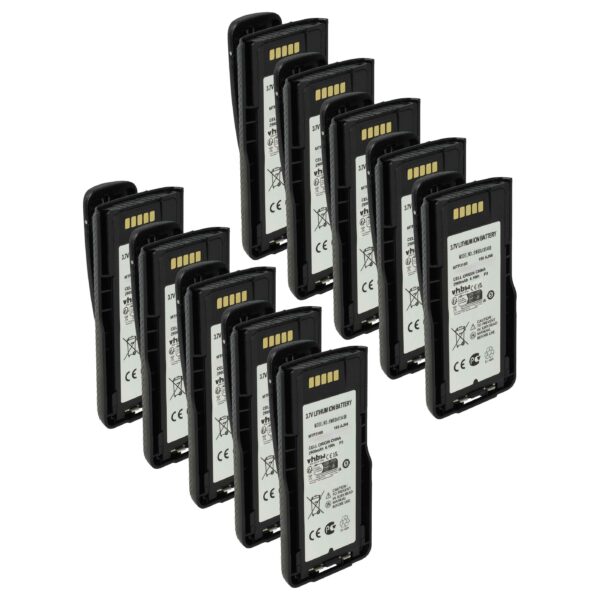 Bateria 10x para Rádio Motorola NNTN8020B, NNTN8020AC, NNTN8020A, NNTN8020 - 2900 mAh 3.7 V Li-Ion