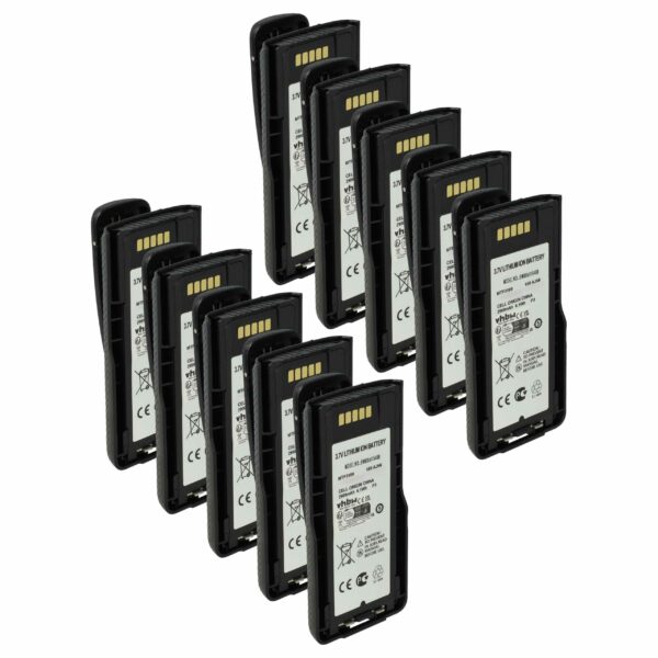 Bateria 10x para Rádio Motorola NNTN8020B, NNTN8020AC, NNTN8020A, NNTN8020 - 2900 mAh 3.7 V Li-Ion