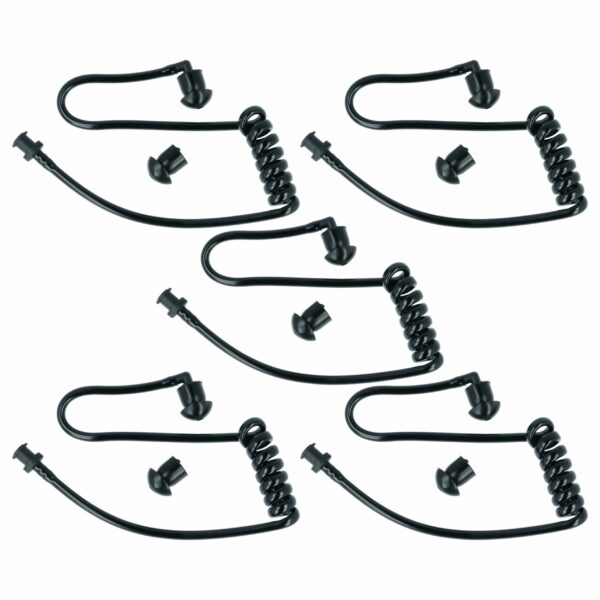 Tubo de Som Espiral para Auscultador de Rádio vhbw - 5 unidades + 10 auriculares