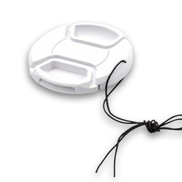 Tampa de Objetiva 58 mm para Câmaras - com Pega Interna, Plástico, Branca