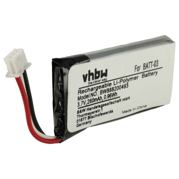 Bateria para Auscultadores Sem Fios vhbw Compatível com Sennheiser 504374, BATT-03 - 200 mAh 3.7 V Li-polímero