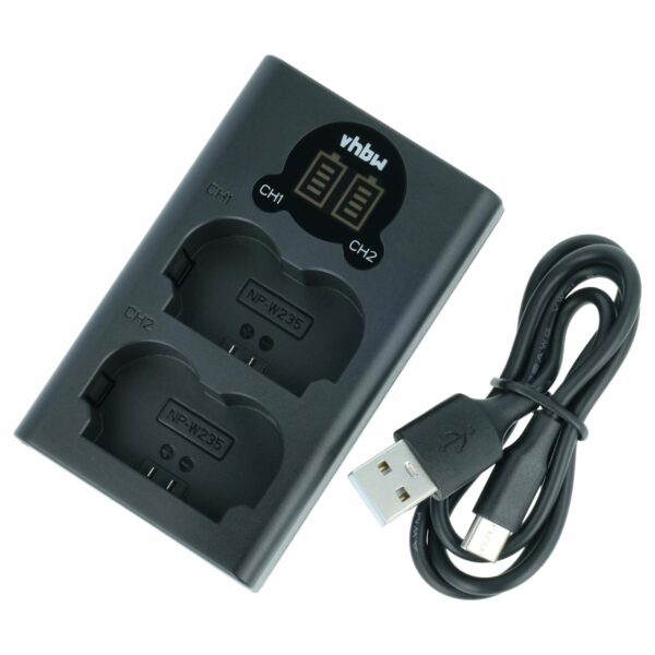 Carregador Duplo Micro-USB + USB-C para Fujifilm GFX 50S II com Cabo Incluído