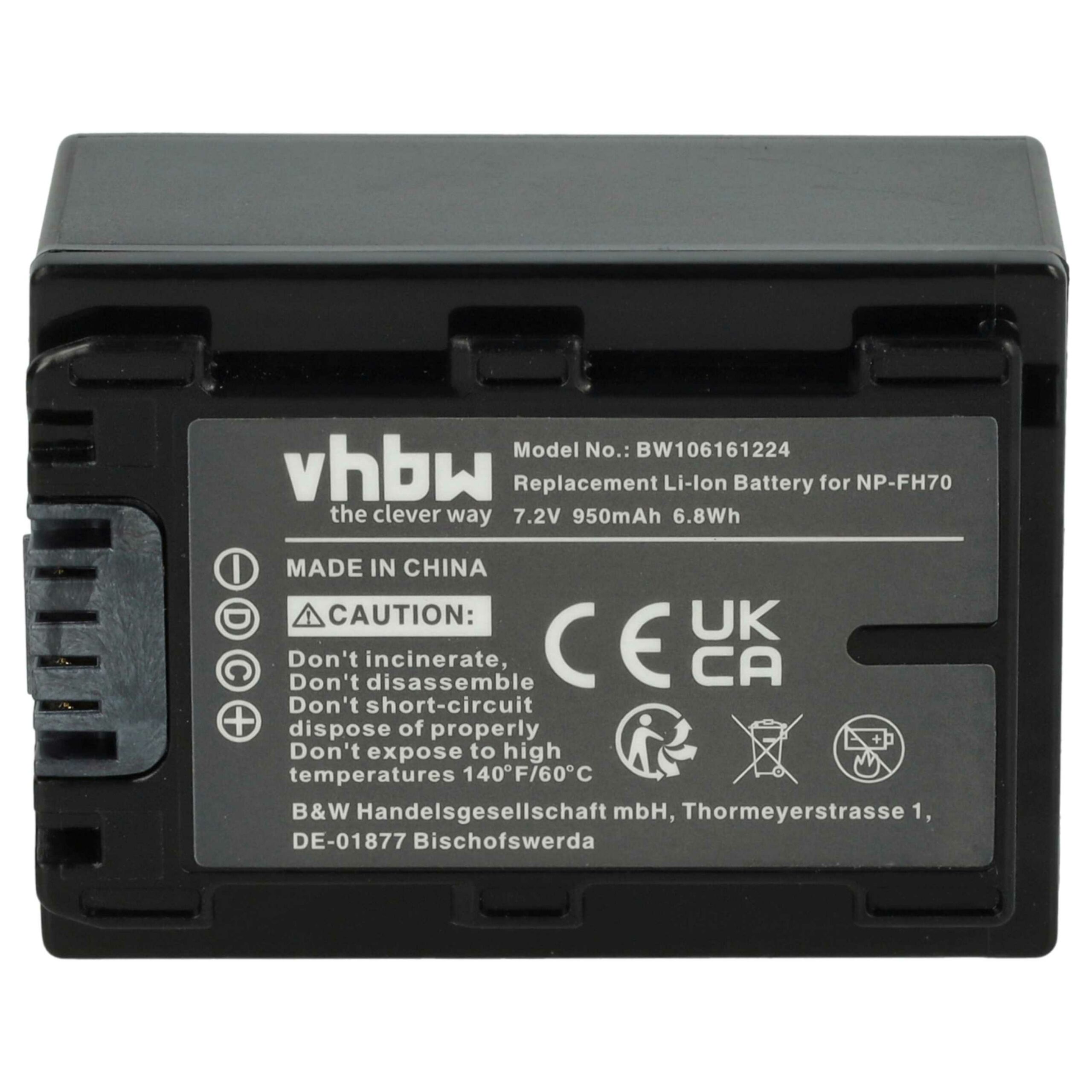 Bateria vhbw 3x para Câmara Sony - NP-FH50, NP-FH100, NP-FH70, NP-FH60, NP-FH40 - 950 mAh 7.2 V - Image 3