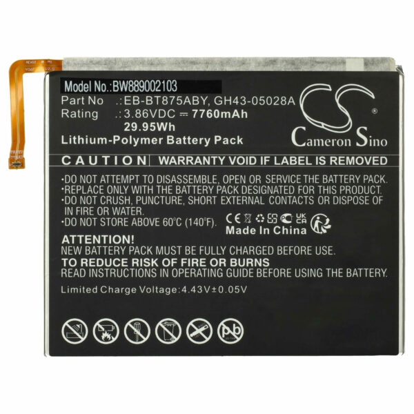 Bateria vhbw para Samsung GH43-05028A, EB-BT875ABY - 7760 mAh 3.86 V Li-polymer