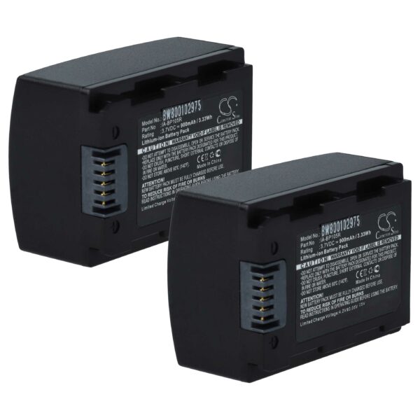 Bateria vhbw para Samsung - Compatível IA-BP105R - 1100 mAh 3.7 V Li-Ion (Pack 2x)