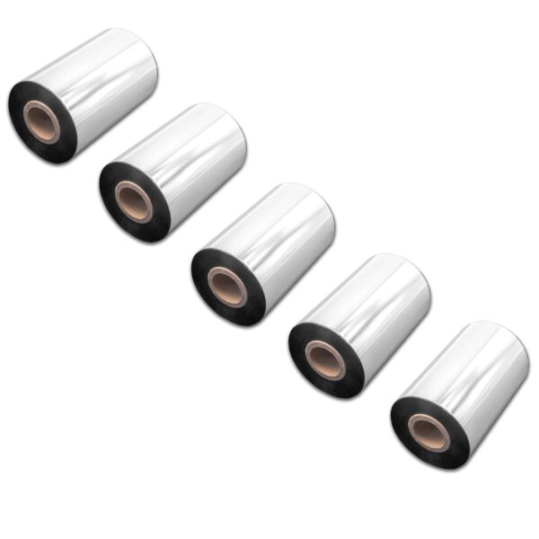 Pack 5x Fita de Transferência Térmica para Godex, Printronix, TSC, Valentin - 100 mm x 300 m, Wax Resin