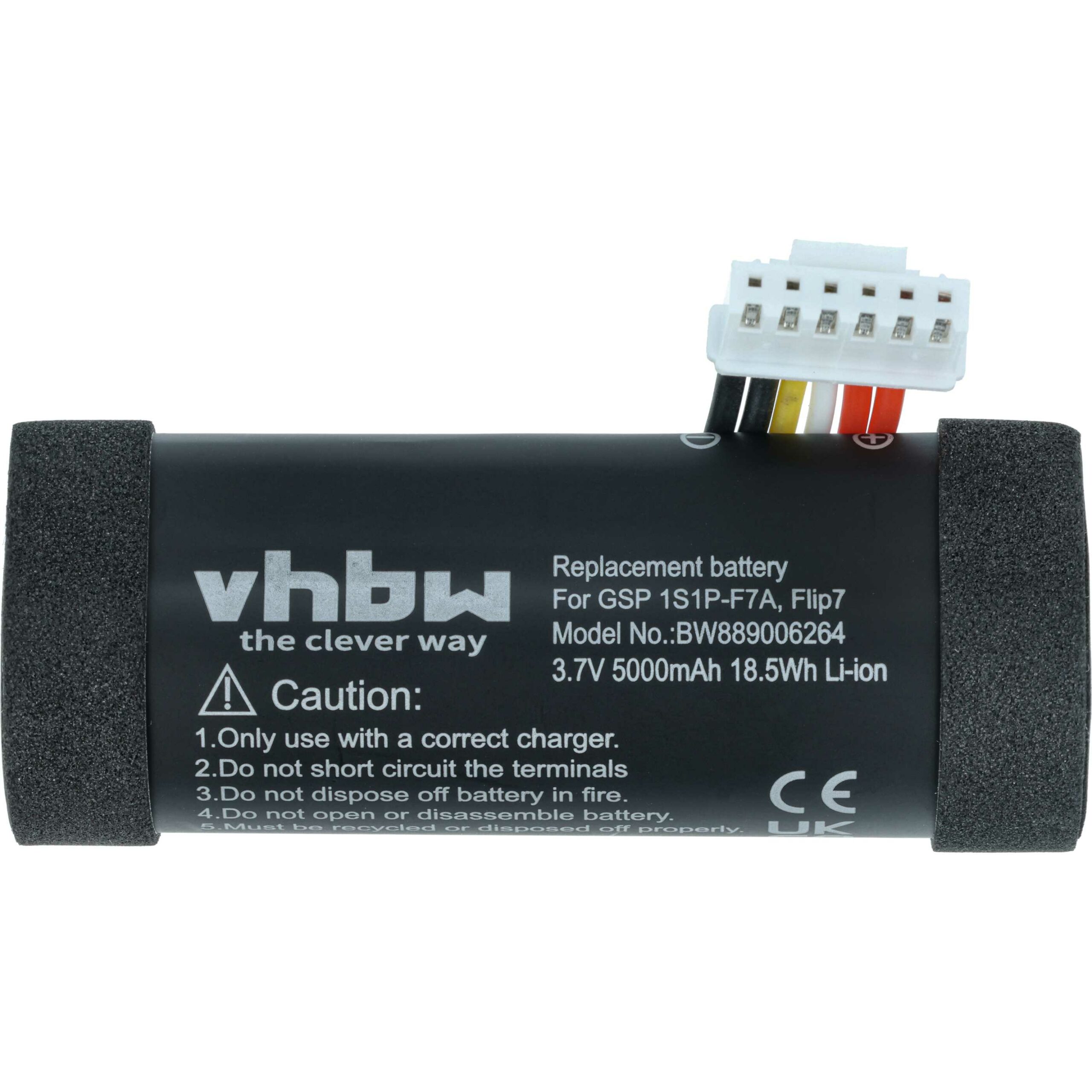 Bateria vhbw compatível com JBL Flip 7 - Li-Ion 5000 mAh (substitui GSP-1S1P-7FA) - Image 3