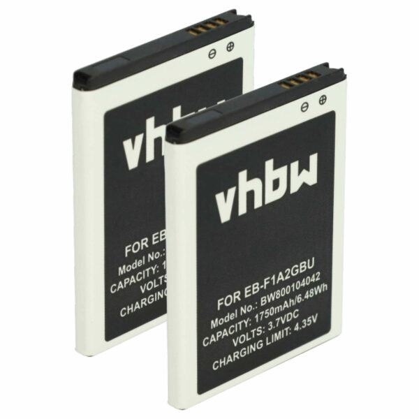 Bateria vhbw 2x para Samsung EB-F1A2, EB-F1A2GBU - 1750 mAh 3.7 V Li-Ion