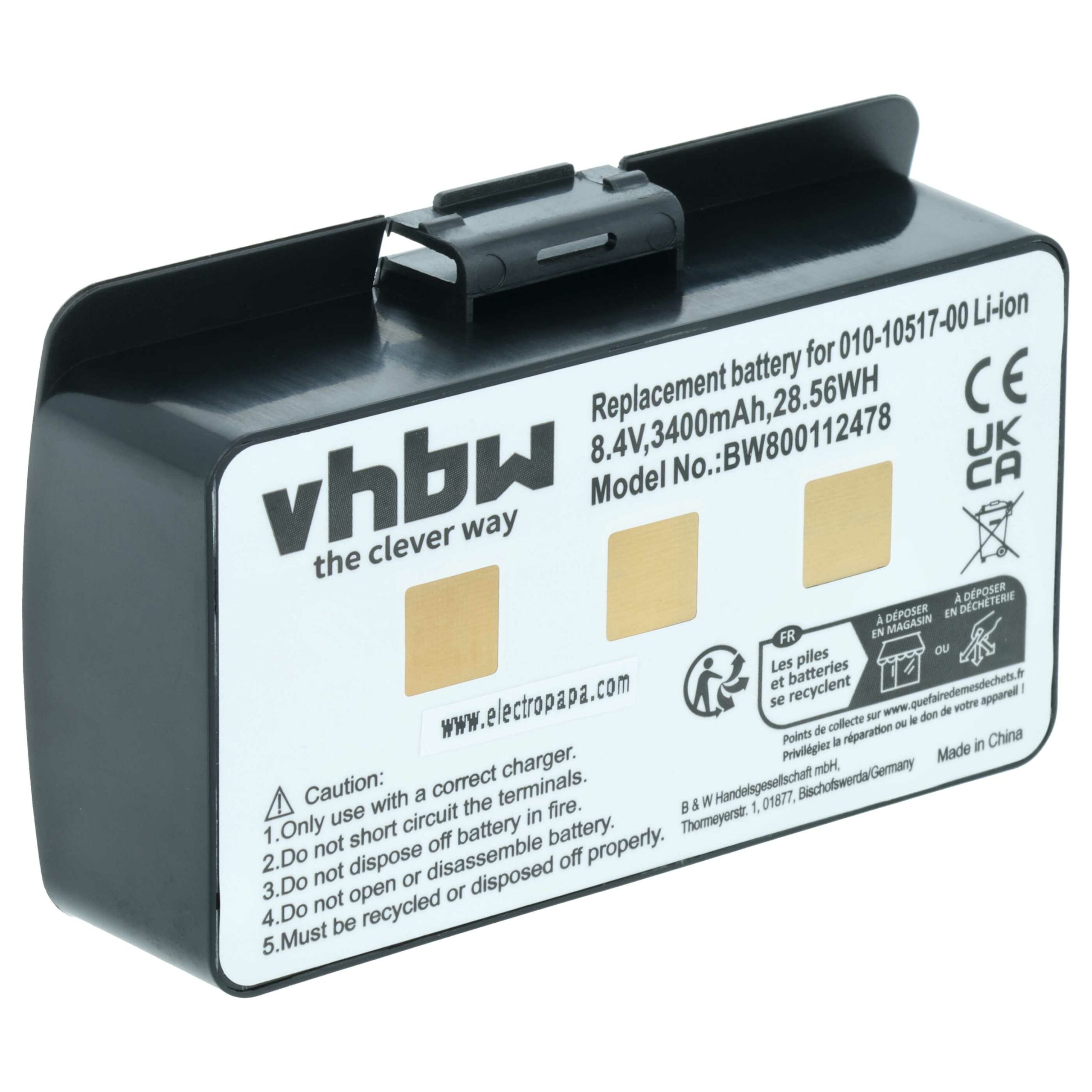 Bateria vhbw para Garmin GPSMap 276, 296, 478 - 3400mAh, 8.4V