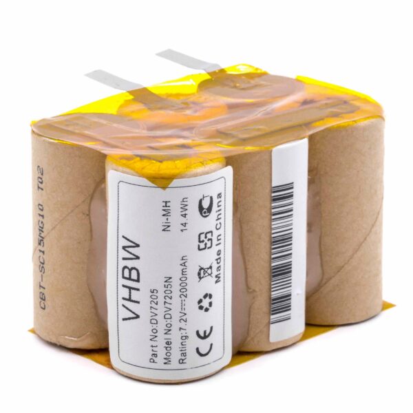Bateria vhbw 7,2V 2000mAh NiMH compatível com Black & Decker ACN-DE7.2