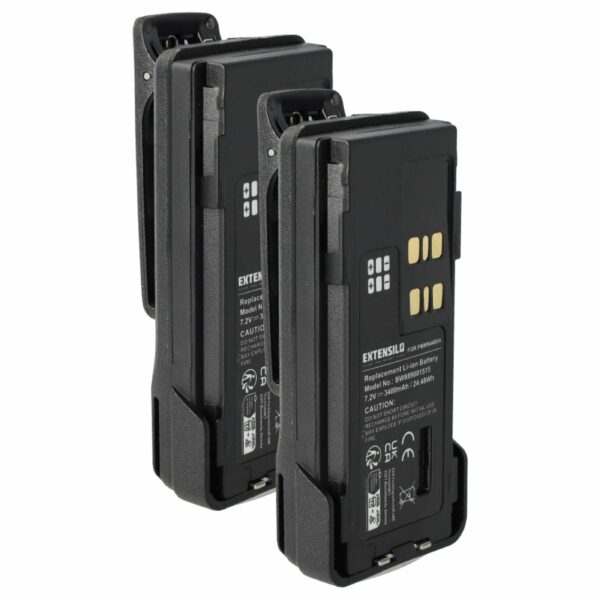 Bateria EXTENSILO Li-Ion 3400 mAh 7.2 V para Rádios Motorola DP2400 DP2600 DP4400 (2x)