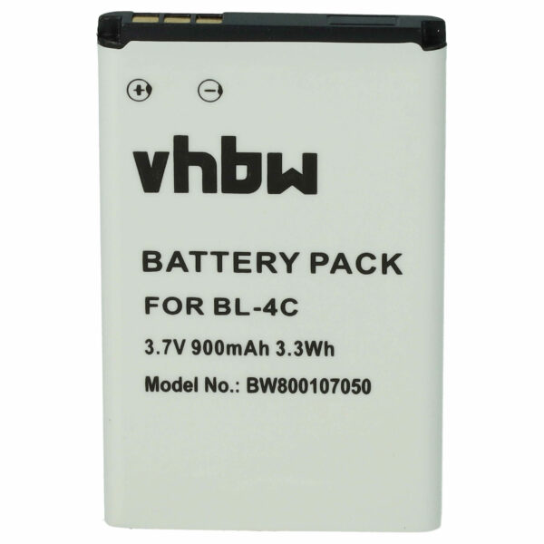 Bateria para Telemóvel vhbw compatível com BBK BL-4C - 900 mAh 3.7 V Li-Ion