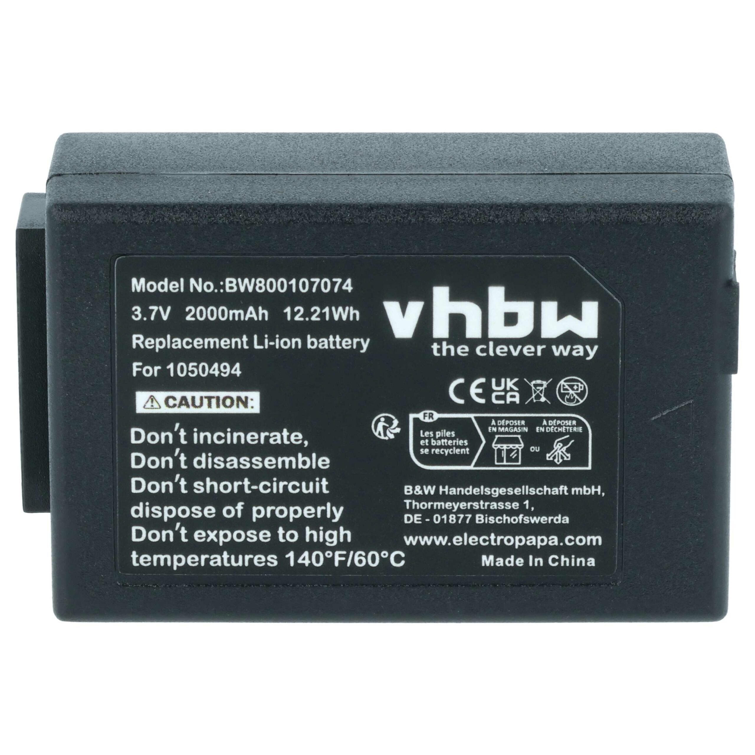 Bateria vhbw 5x para Psion WA3006, WA3020 - 2000mAh, 3.7V Li-Ion - Image 3