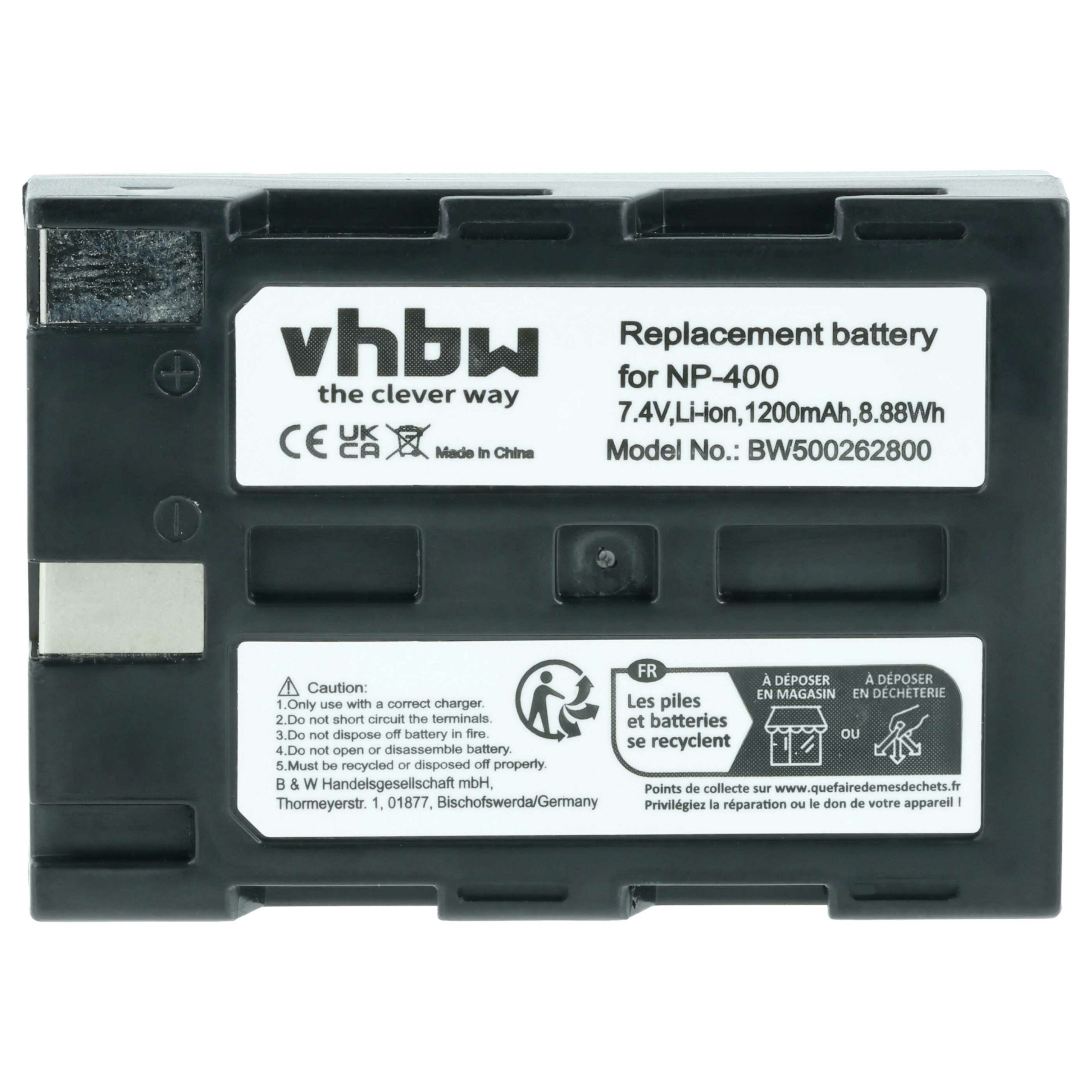 Bateria compatível com Konica Minolta NP-400 - 1200mAh, 7.2V, Li-Ion - Image 3