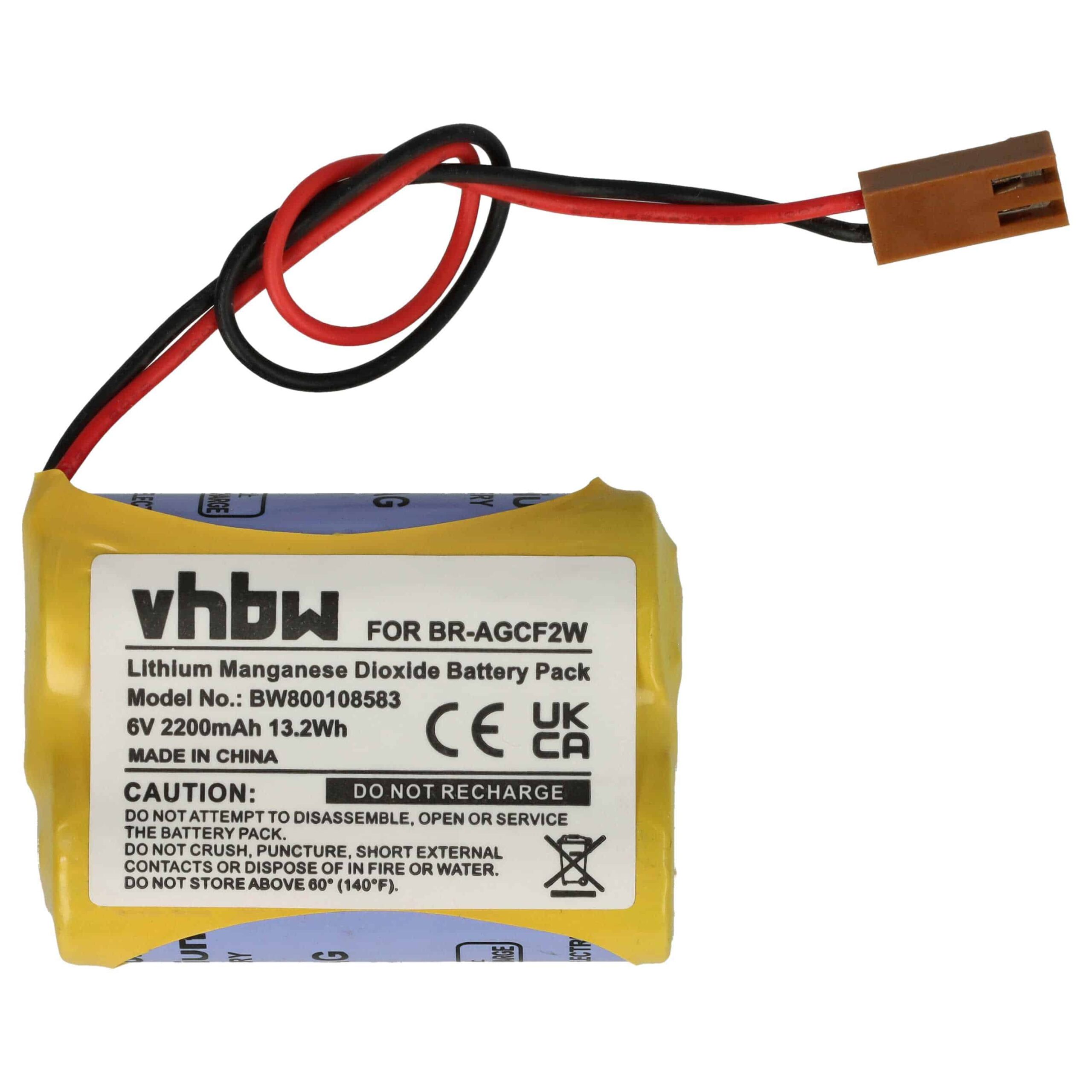 Bateria de Substituição vhbw para Controlador CNC GE Fanuc BR-ACF2P, BR-AGCF2W, BR-AGCF2P - 2200 mAh 6 V Li-MnO2 (Pack 2x) - Image 3