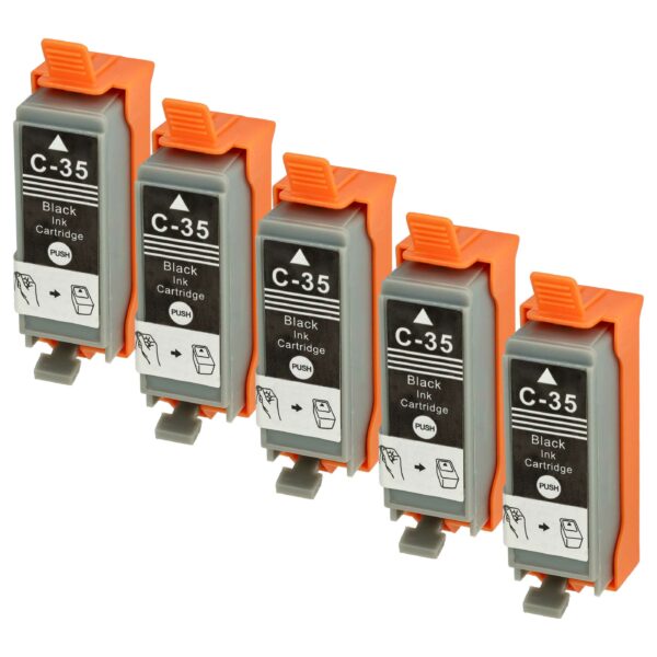 5x Cartucho de Tinta vhbw Compatível Canon PGI-35BK - Preto 10 ml