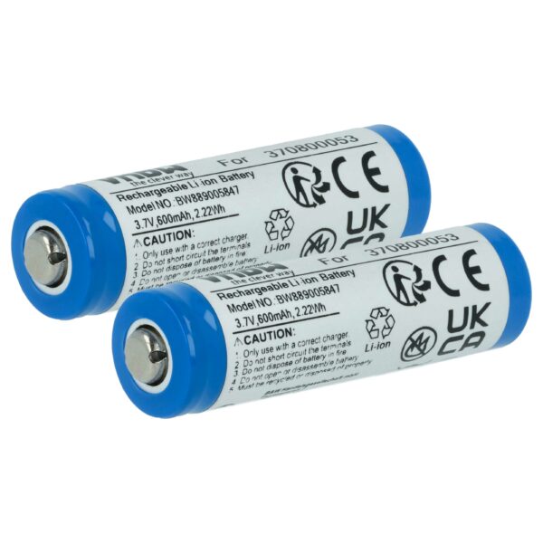 Bateria vhbw 600 mAh 3.7V Li-Ion para Carrera 370800053 - Pack de 2 unidades